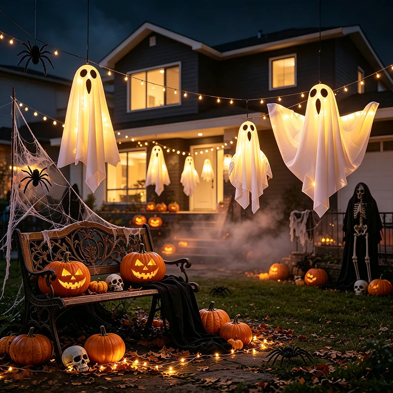 Hanging LED Ghost Decoration