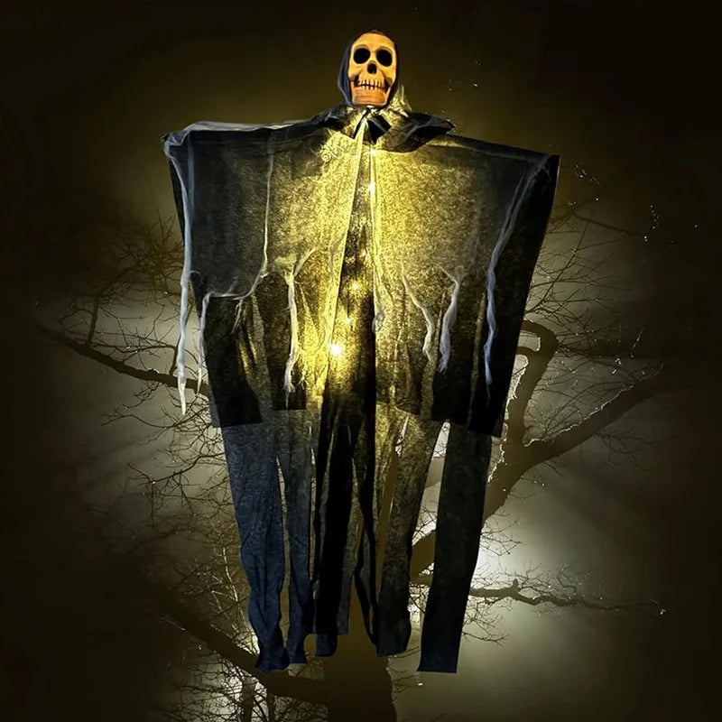 Glowing Skull Ghost – Hanging Halloween Decoration