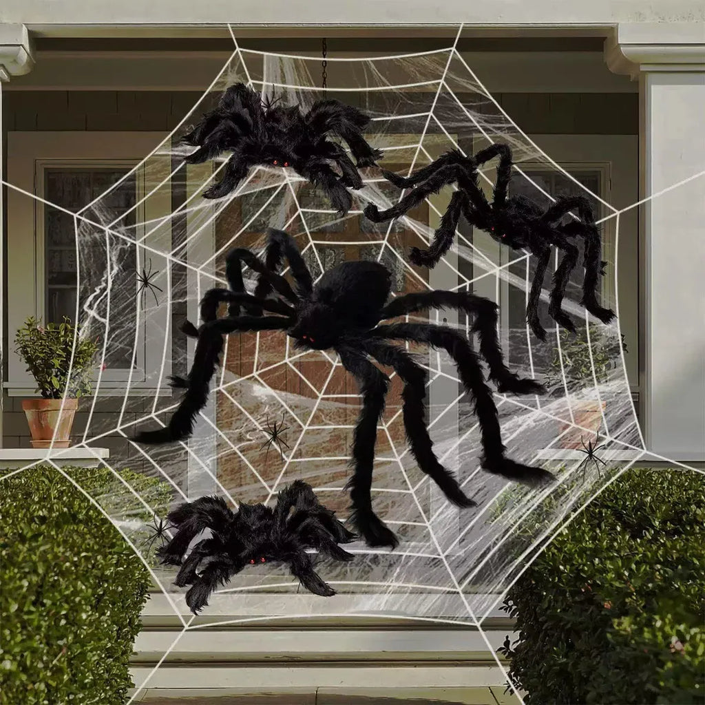 Giant Plush Spider – Halloween Outdoor Decoration