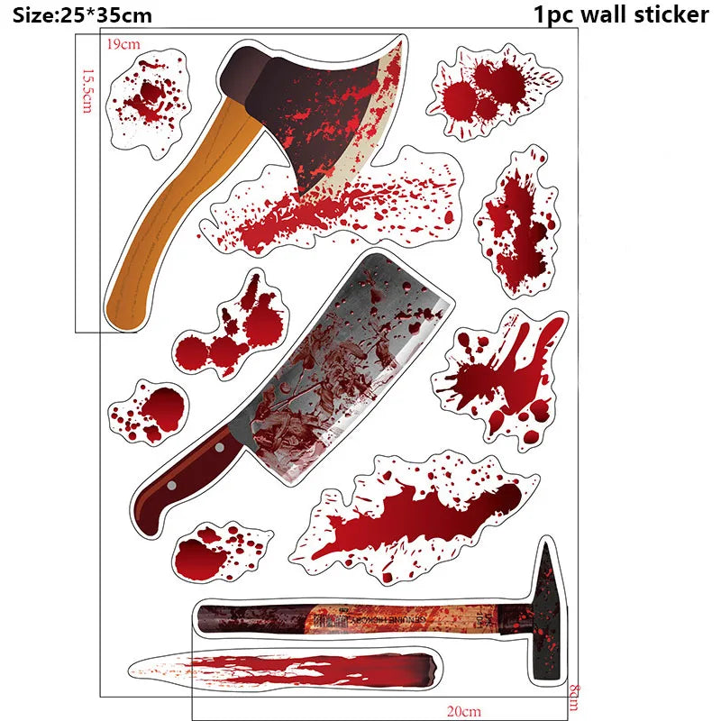 Halloween Blood & Skull Window Stickers