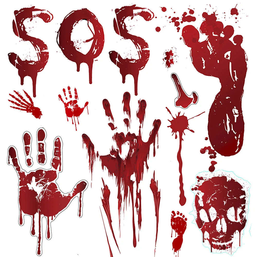 Halloween Blood & Skull Window Stickers