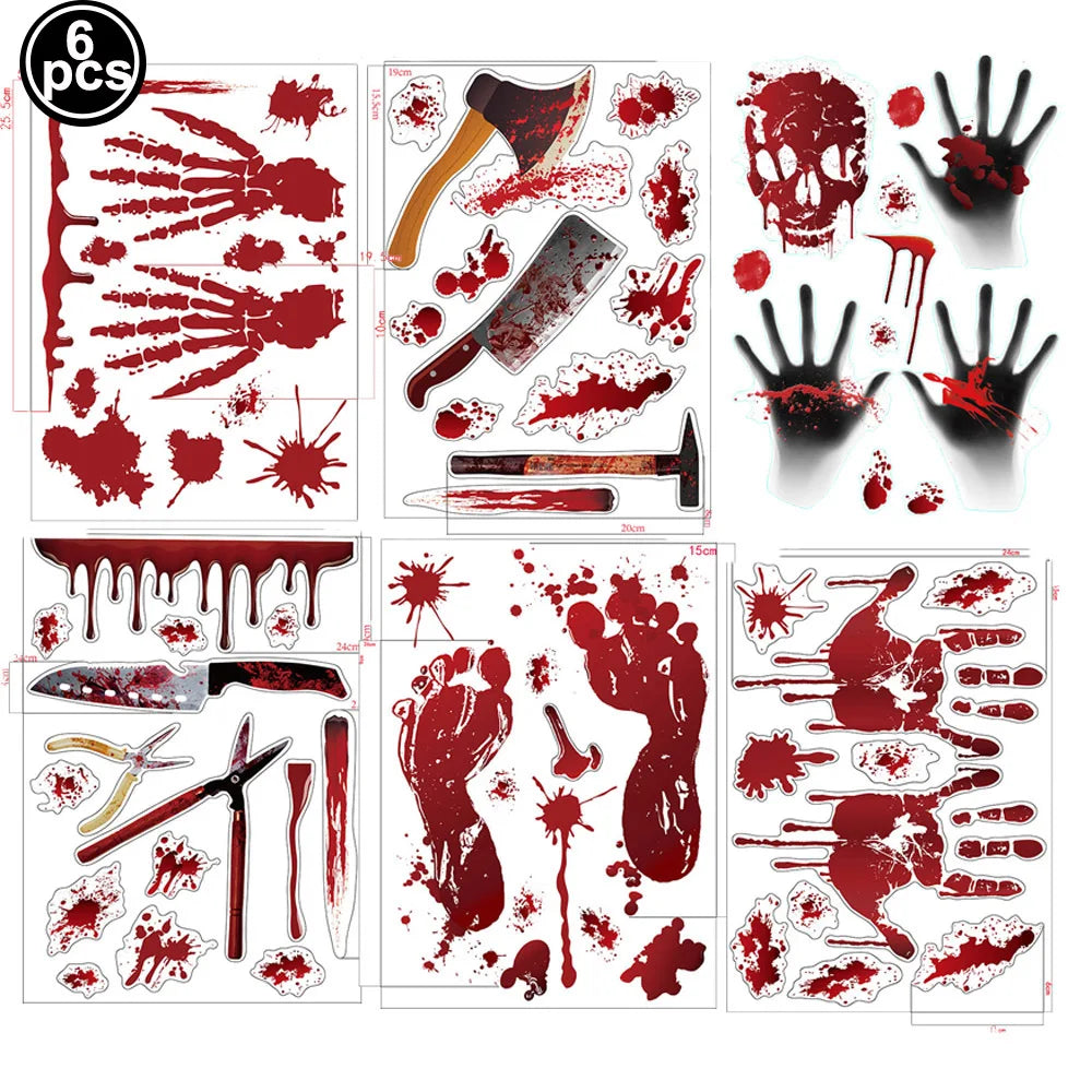 Halloween Blood & Skull Window Stickers