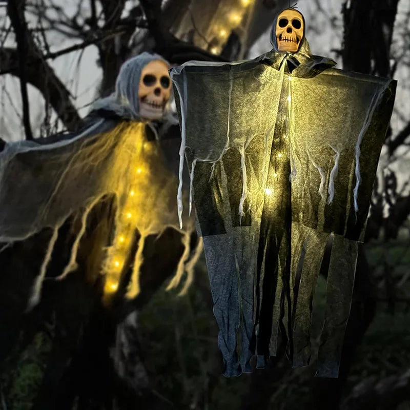 Glowing Skull Ghost – Hanging Halloween Decoration