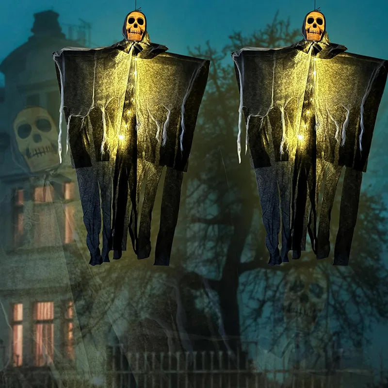 Glowing Skull Ghost – Hanging Halloween Decoration