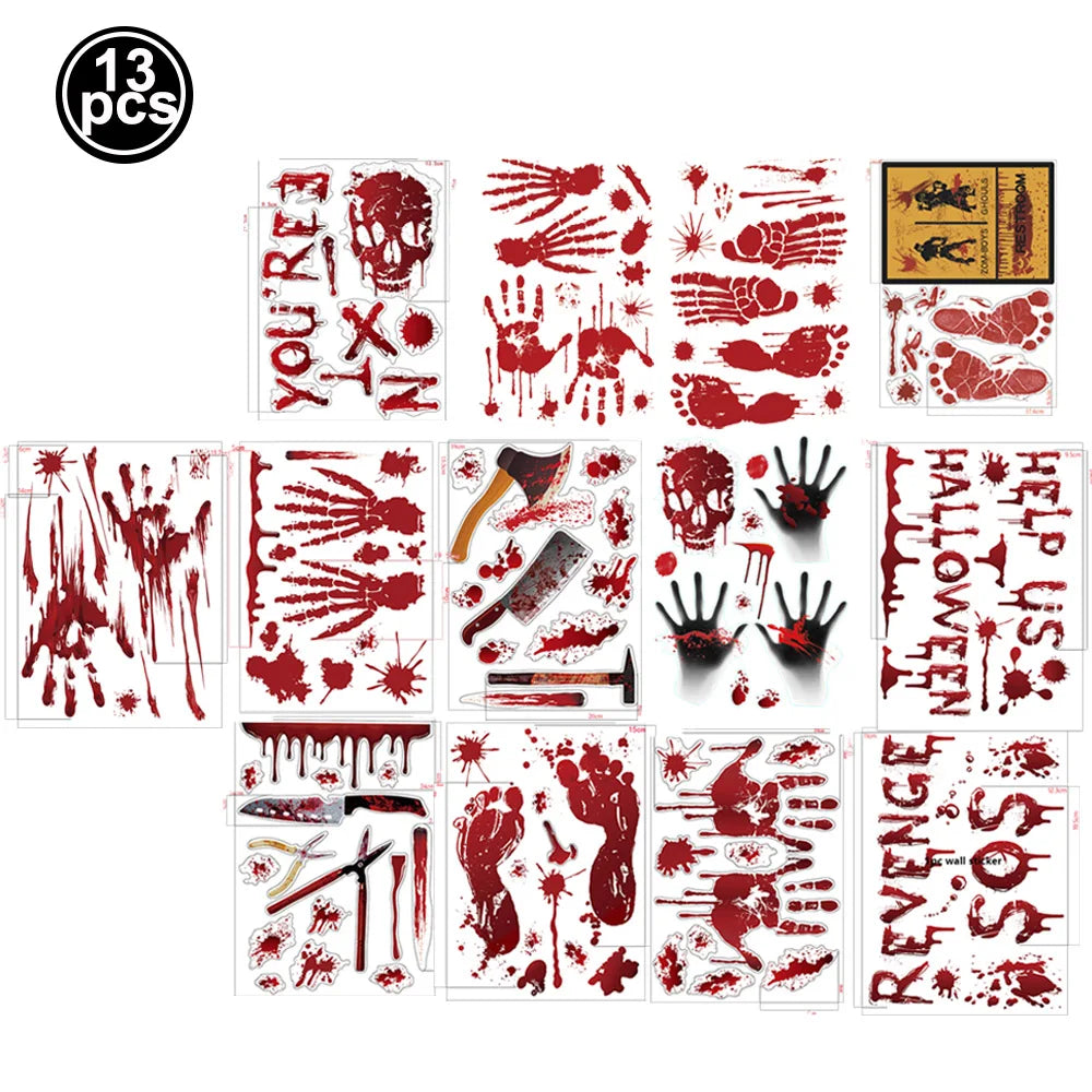 Halloween Blood & Skull Window Stickers