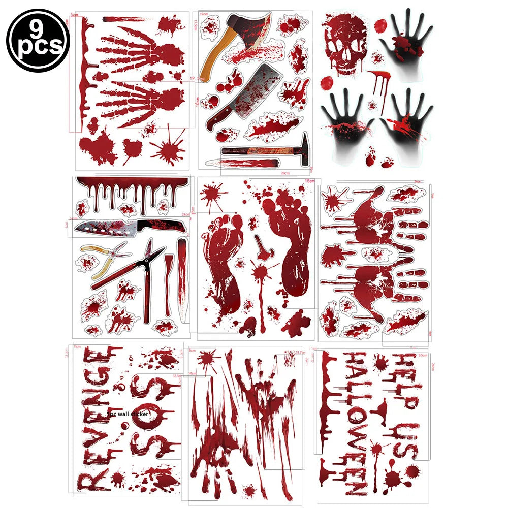 Halloween Blood & Skull Window Stickers