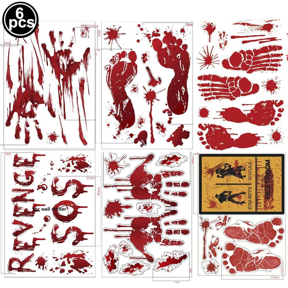 Halloween Blood & Skull Window Stickers