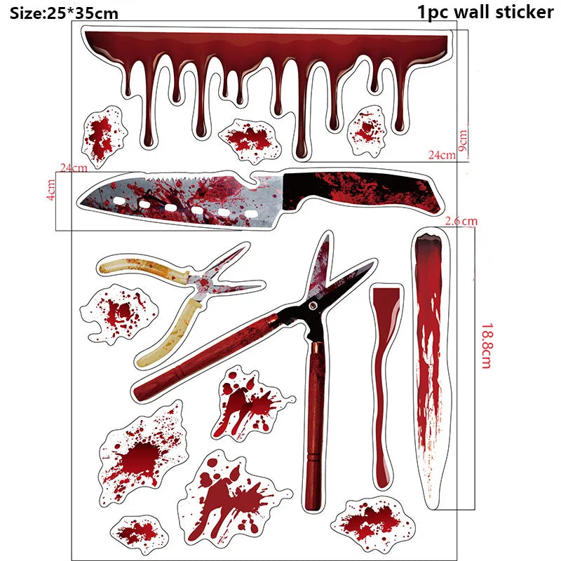 Halloween Blood & Skull Window Stickers