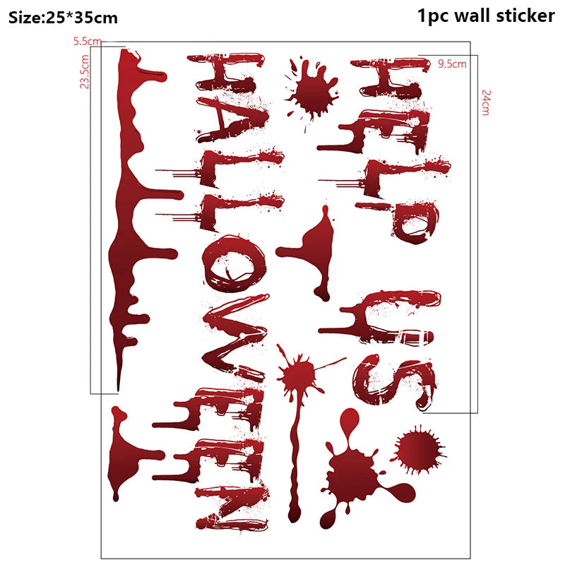 Halloween Blood & Skull Window Stickers