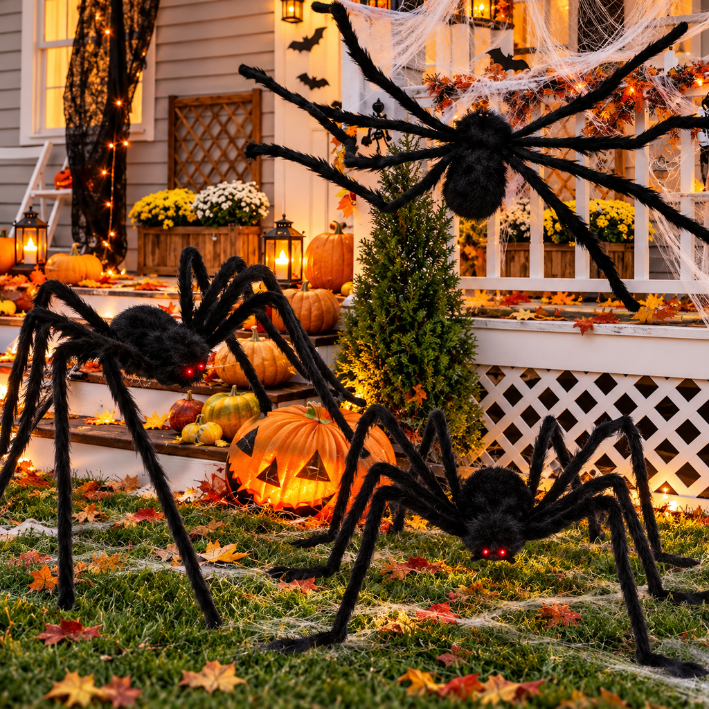 Giant Plush Spider – Halloween Outdoor Decoration